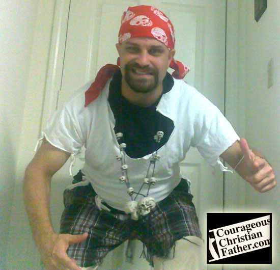 How Christian Pirate Steve, now known as Cap'n ChristianBlogR costume first looked like.