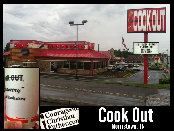 Cook-Out - Morristown, TN - A Christian based business to eat at.