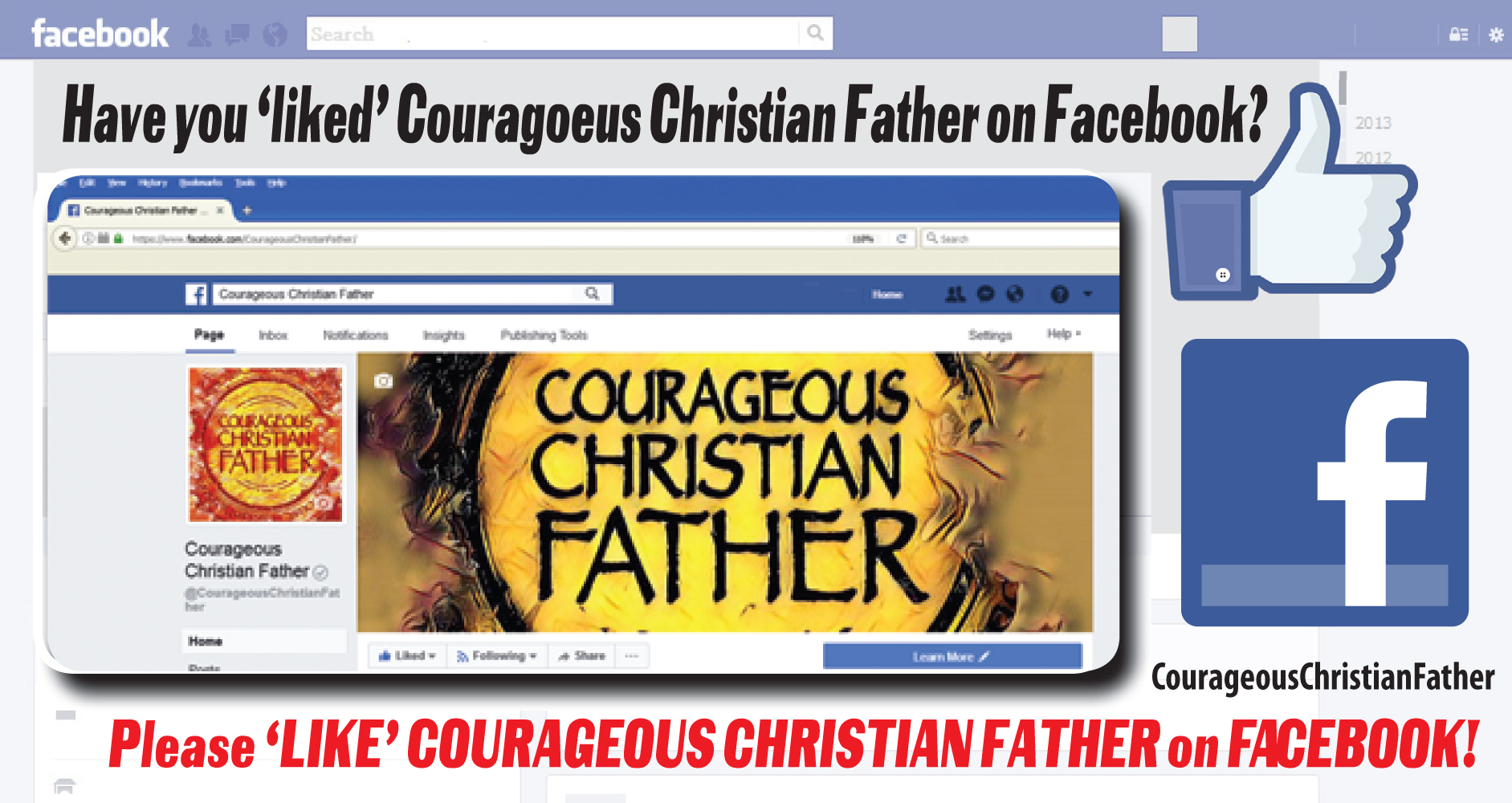 Have you ‘liked’ Courageous Christian Father on Facebook?