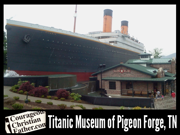 Titanic Museum of Pigeon Forge, TN. Picture taken on a sprinkling day, May 10, 2014.