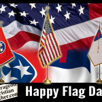 American, Tennessee & Christian Flags