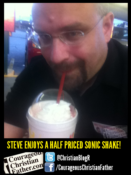 Steve's Enjoys a half priced sonic shake! (Sonic: Half Price Shakes)