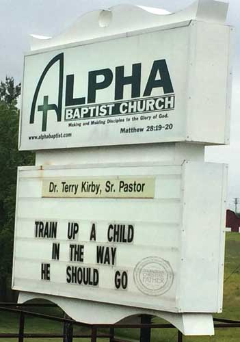 Train Up A Child (Church Sign)