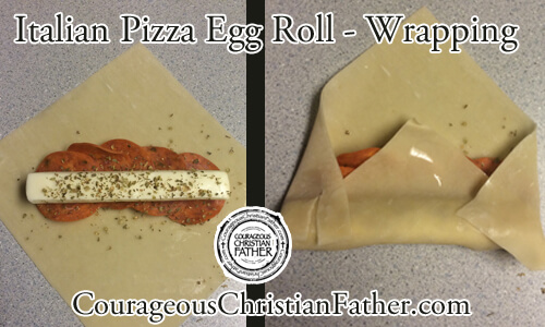 Italian Pizza Egg Roll - Wrapping