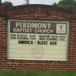 America Bless God Piedmont Baptist Church Sign
