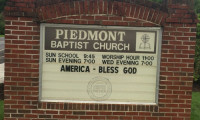 America Bless God Piedmont Baptist Church Sign