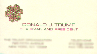 Donald Trump Business Card 2