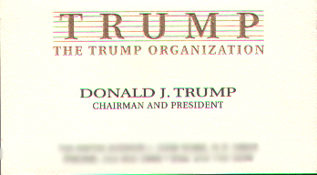 Donald Trump Business Card 1