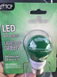 TCP Green LED light bulb