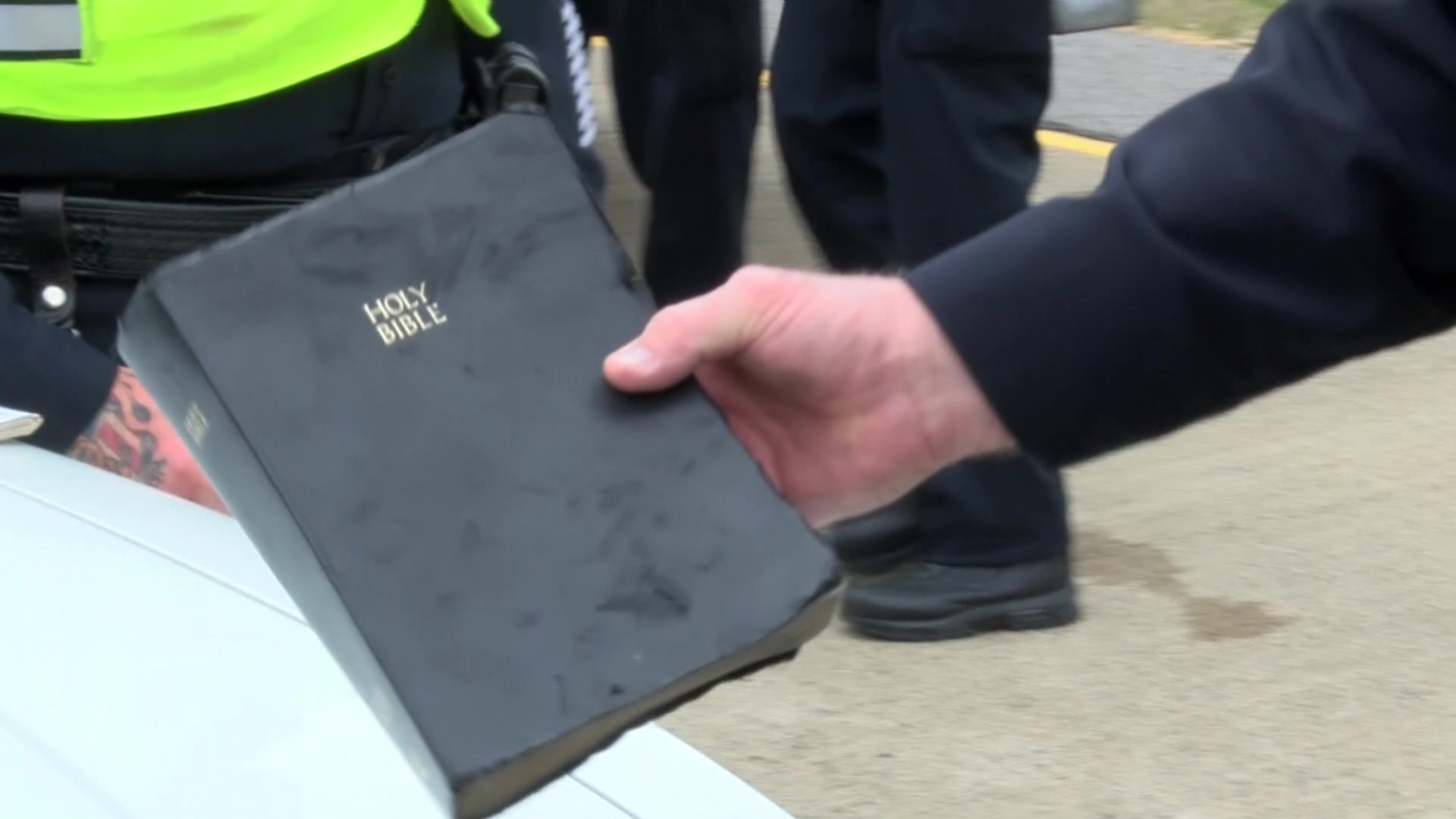 Bible Survives Fiery Car Crash