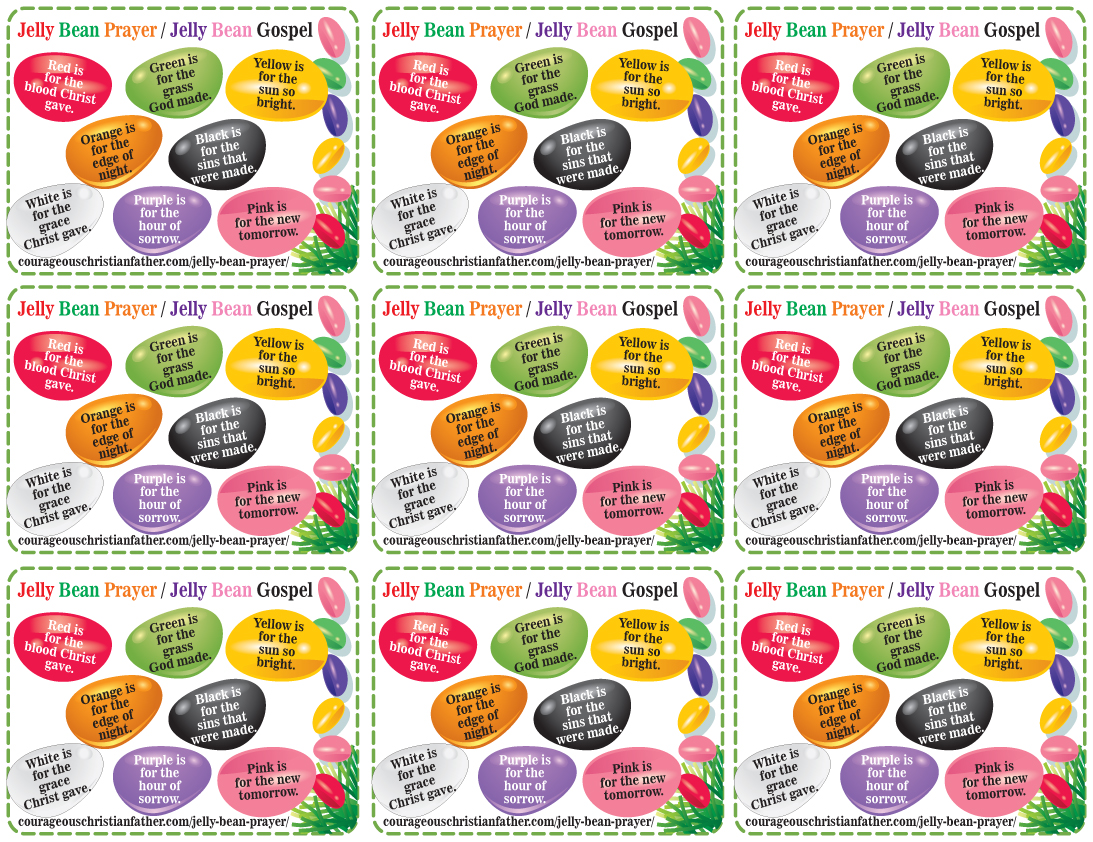 Jelly Bean Prayer Printable (9 to a page)