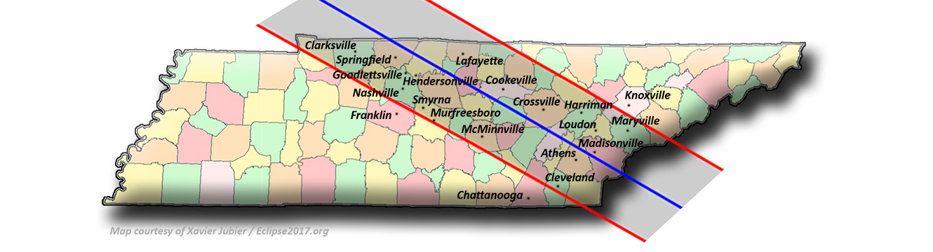 Solar Eclipse 2017 - Tennessee Map of Observance #SolarEclipse ##SolarEclipse2017 