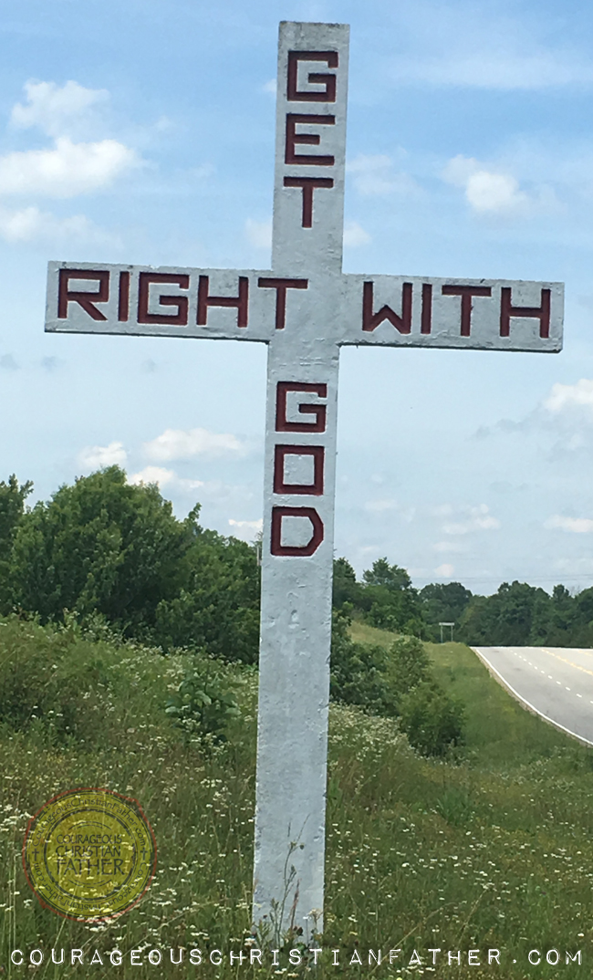 Get Right With God Stone Cross IN Tazewell, TN made by Reverend Harrison Mayes of Middlesboro, KY