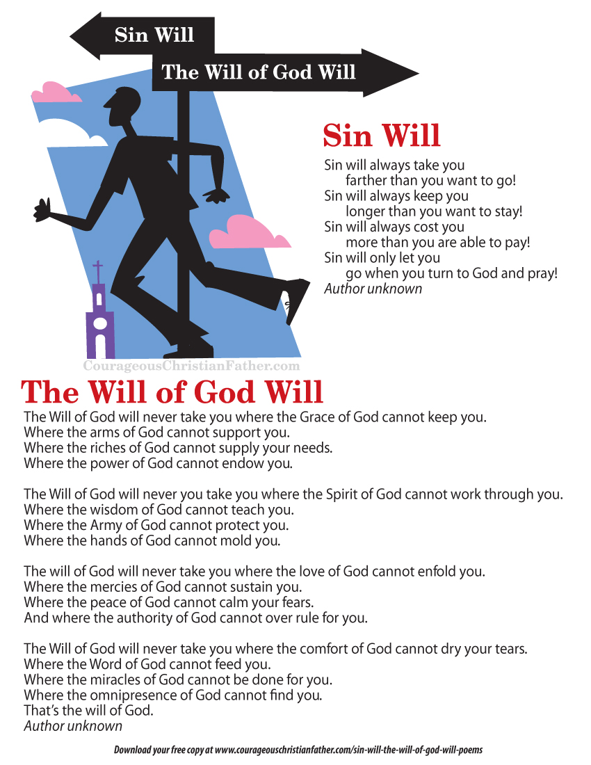 Sin Will & The Will of God Will Poems Printable