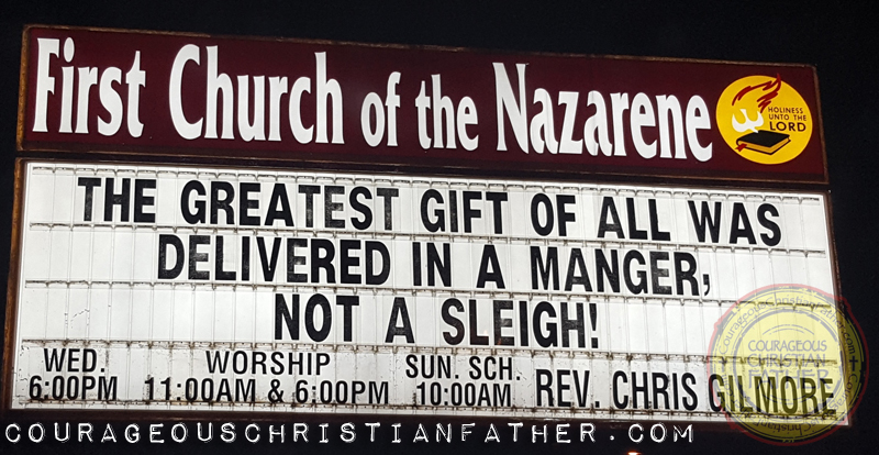 The greatest gift of all was delivered in a manager, not a sleigh! First Church of the Nazarene - Corbin, KY