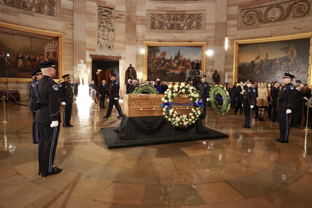 On Wednesday, Feb. 28, one week after his death, Billy Graham's body lay in honor in the U.S. Capitol Rotunda. Only four civilians have been honored in this way.