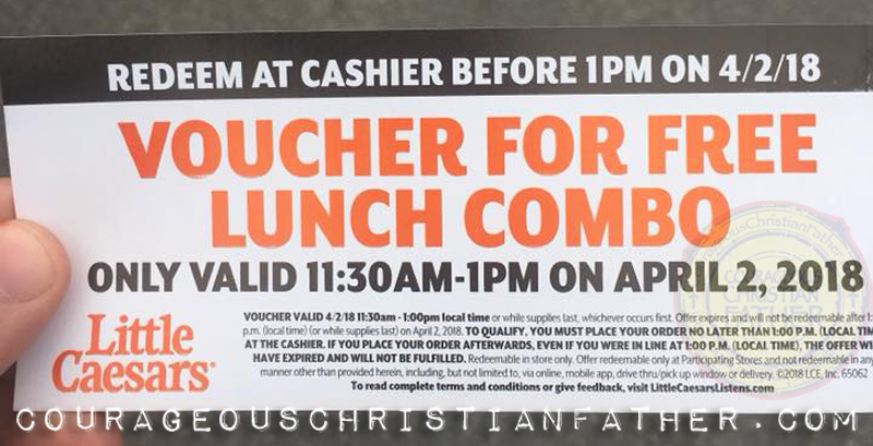 Free Pizza Combo at Little Caesars for lunch (Voucher)