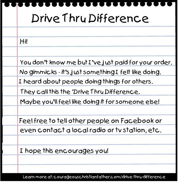 Drive Thru Difference Printable