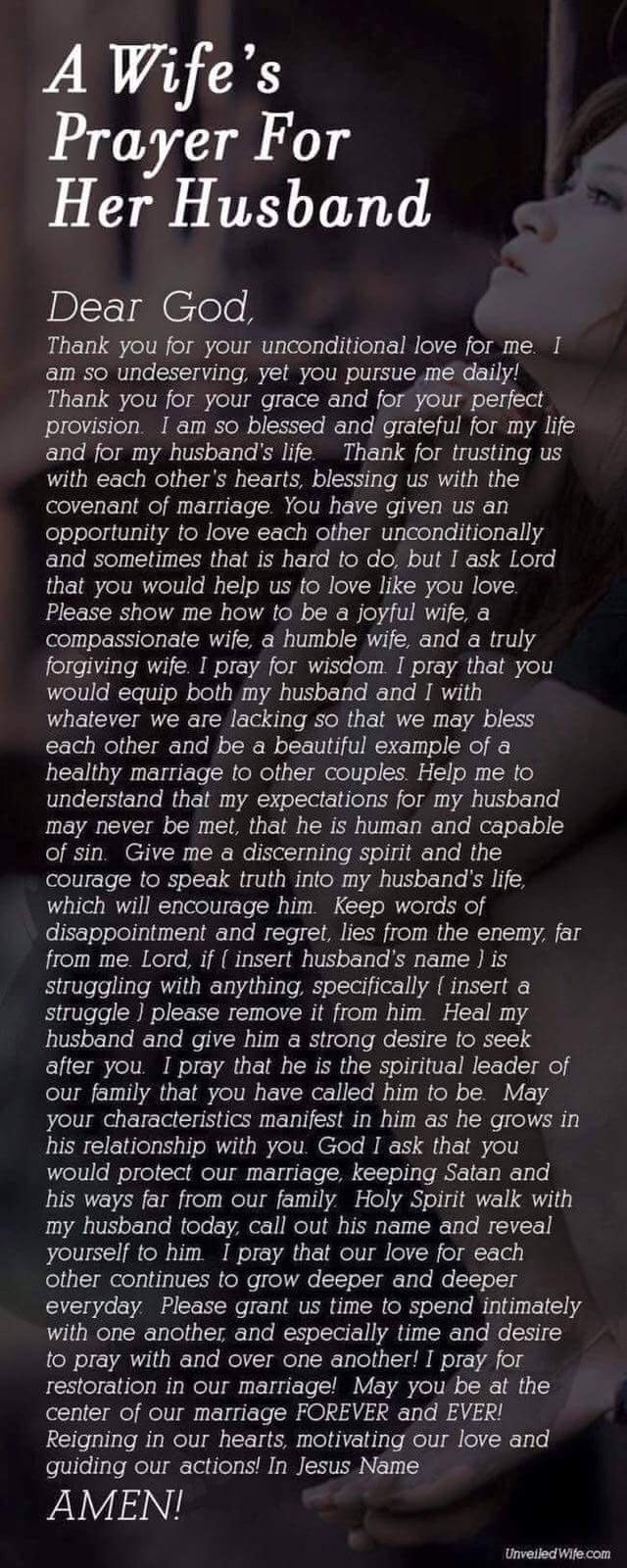 A Wife's Prayer for Her Husband