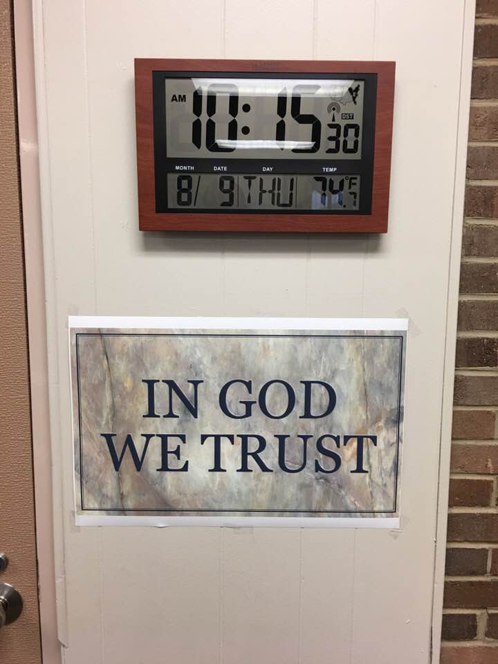 In God We Trust Required in Tennessee Schools - In God we trust now being able and also required to be displayed back in Tennessee Schools again. #InGodWeTrust Photo Credit: Anthony Ingram