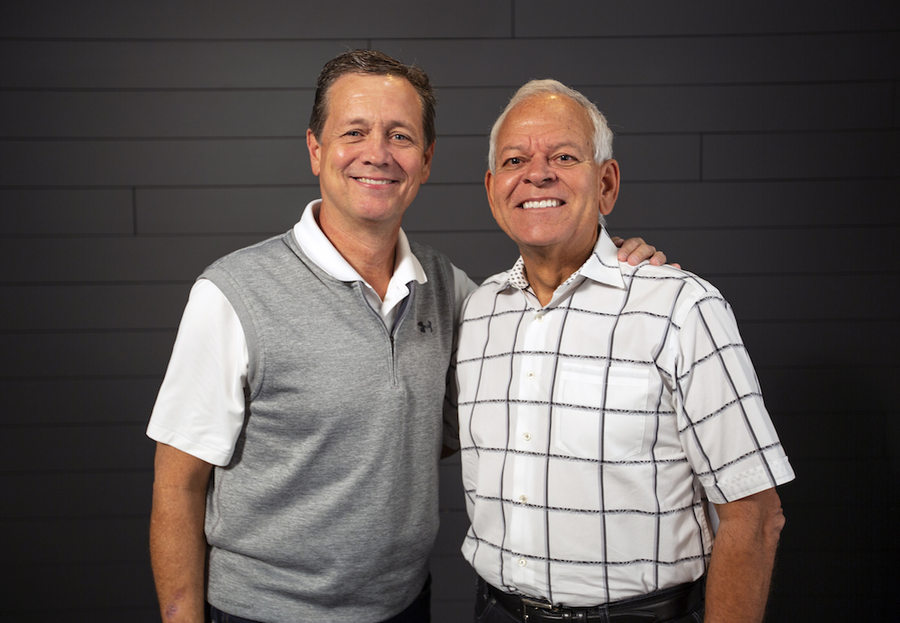 Johnny Hunt, right, longtime pastor of First Baptist Church Woodstock, Ga., and past president of the Southern Baptist Convention (SBC), will join the North American Mission Board (NAMB) as senior vice president of evangelism and leadership. Hunt and NAMB announced the news Sunday, Aug. 26. Here, Hunt is pictured with NAMB president Kevin Ezell. NAMB Photo by Hayley Catt.