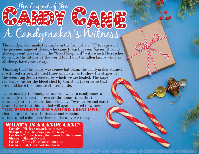 Legend of the Candy Cane A Candy Makers Witness Printable & What is a Candy Cane