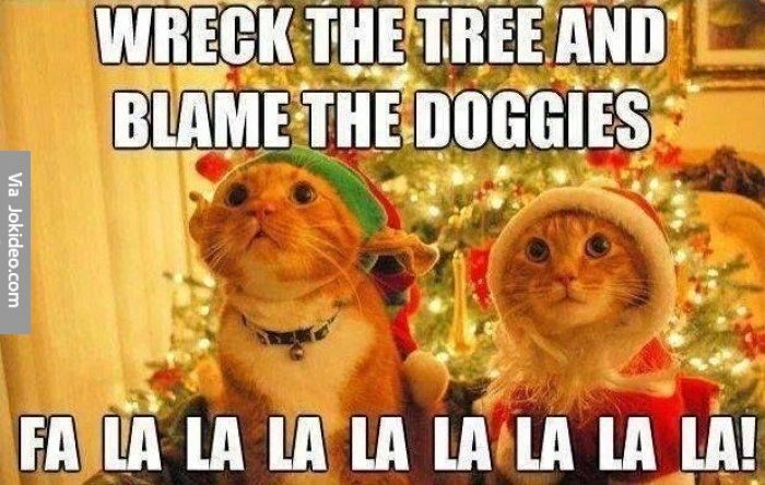 Wreck the Tree and Blame the Doggies Fa la la la la la 