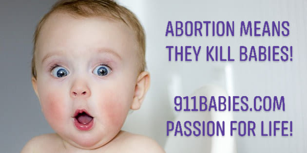 Abortion means they kill babies! 911Babies.com