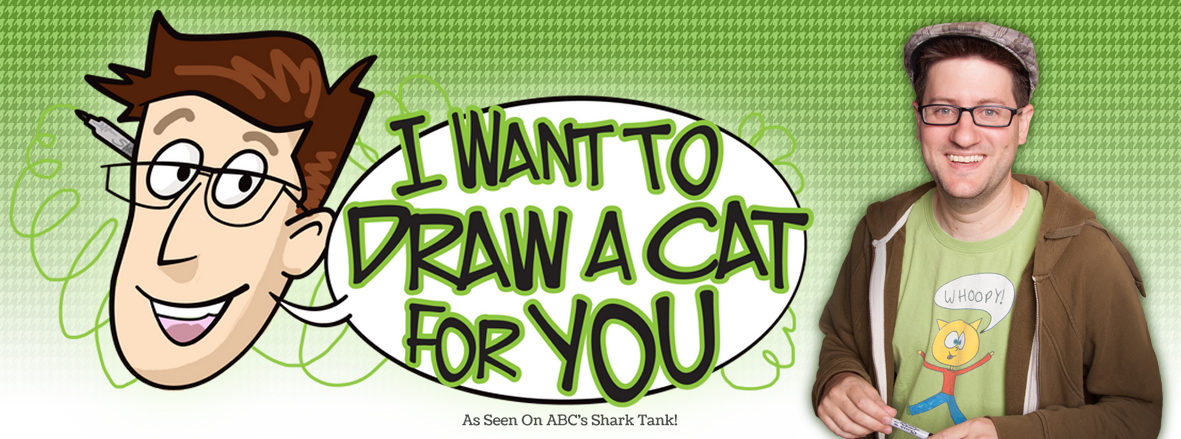I Want to Draw a Cat For You - a cool idea of this one guy who wants to draw a cat for you. I saw him on this show called Shark Tank where he went before several investors for his business to draw cats for people. (Screenshot of website 2019)