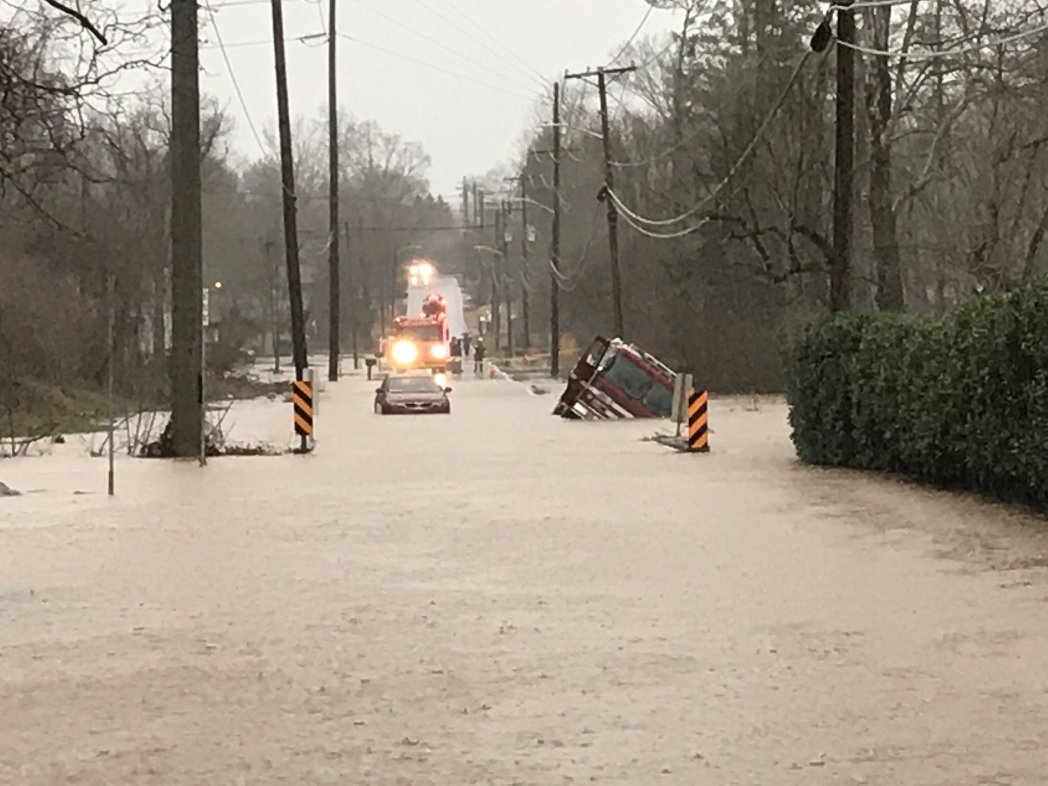 KFD Engine 11 fell victim to Flooded roadway