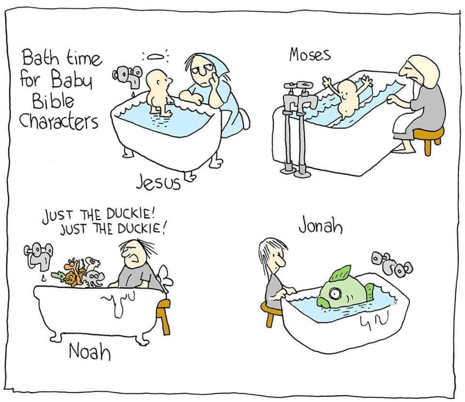 Bath Time for Baby Bible Characters Comic