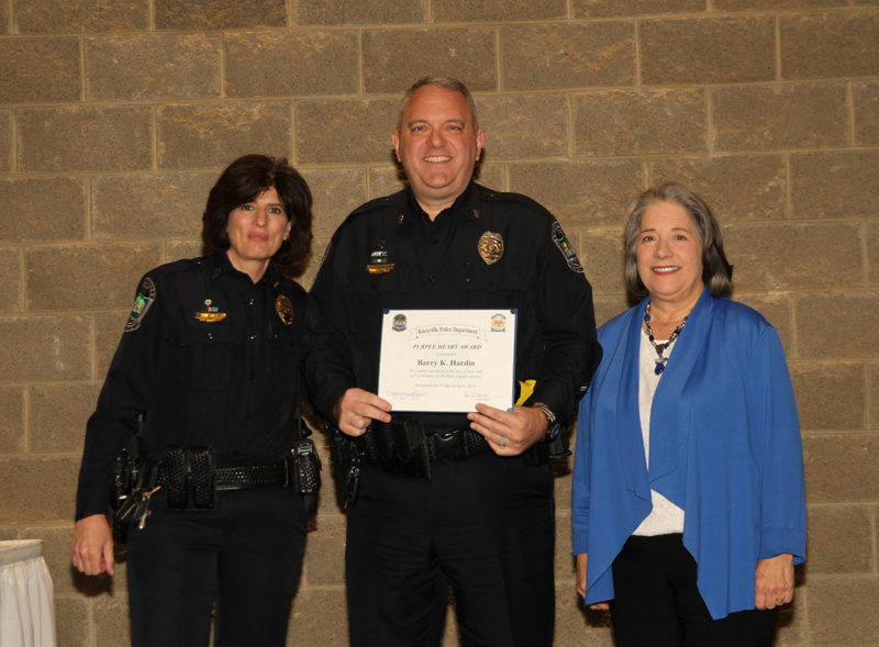 Officer Barry (B.K.) Hardin was named the Purple Heart recipient at the Knoxville Police Department’s Recognition Luncheon on Monday, April 1, 2019. 