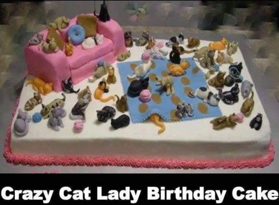 Crazy Cat Lady Birthday Cake