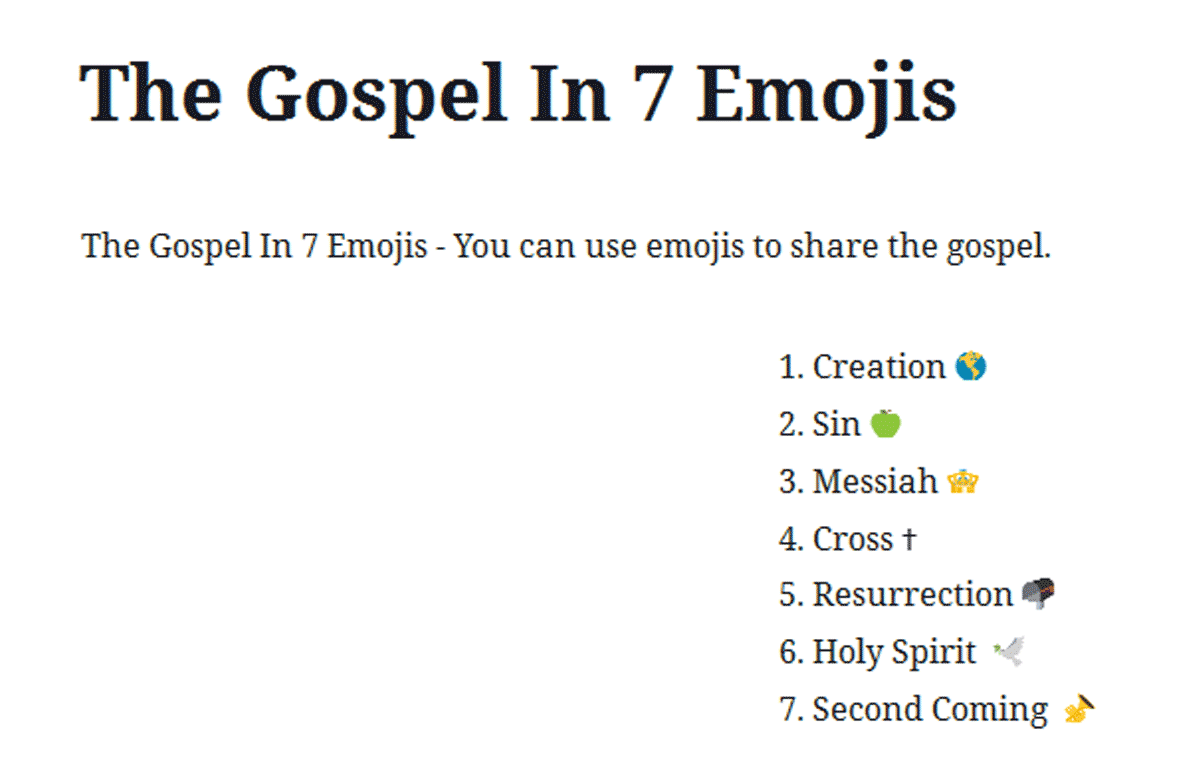 7 Emojis to present the Gospel