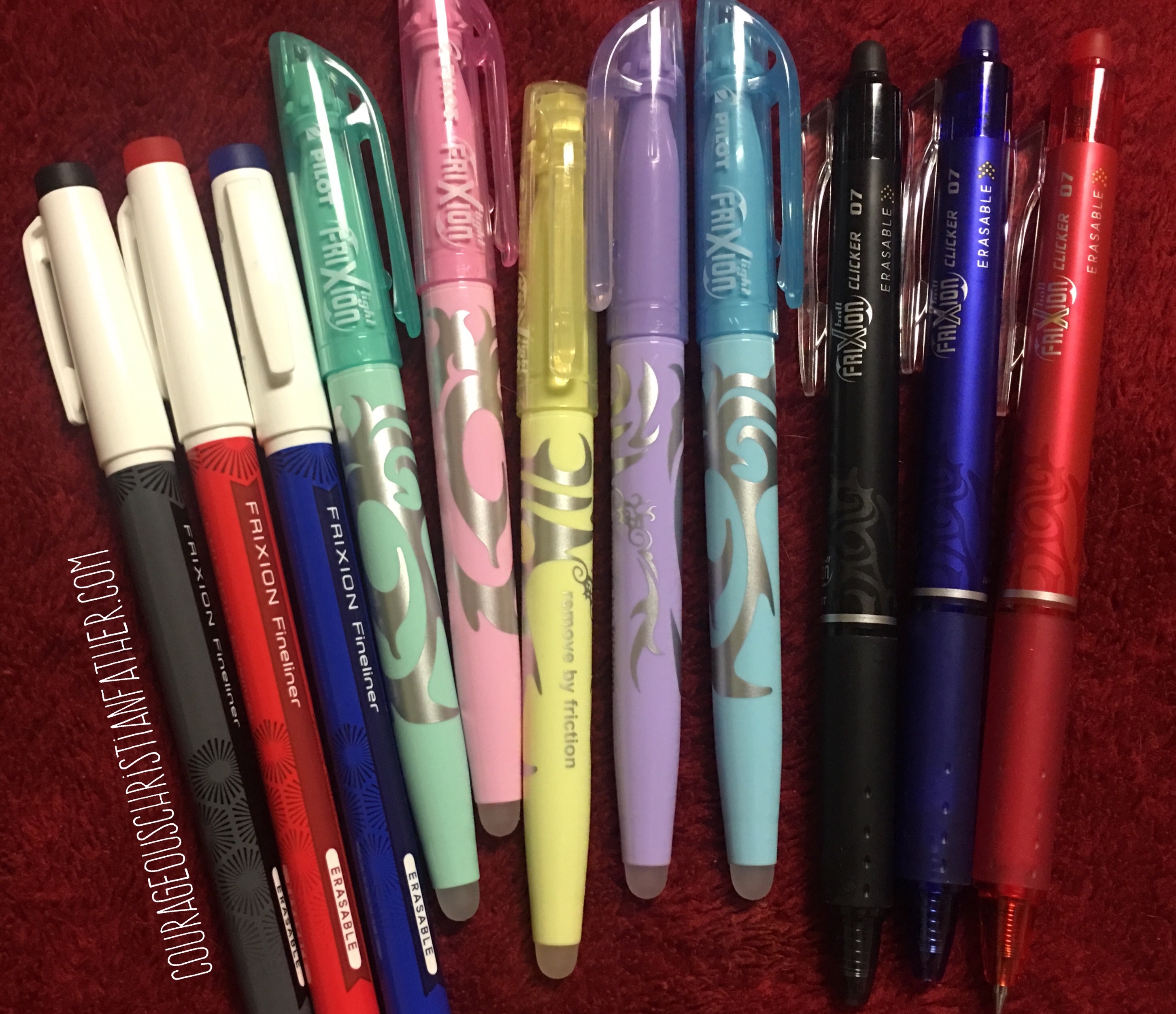Some of the Pilot FriXon series | Photo Credit: Steve Patterson  (Pens to use on a Rocketbook. I share what pens, writing devices you can use on a Rocketbook. The answer to that is ...)