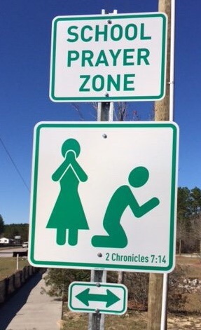 School Prayer Zone Road Signs- Yes, that's right and one South Carolina County there are new street signs going up near school zones and churches. These roadway signs are found in Richland County, SC as a reminder to pray for those in the states public school system.