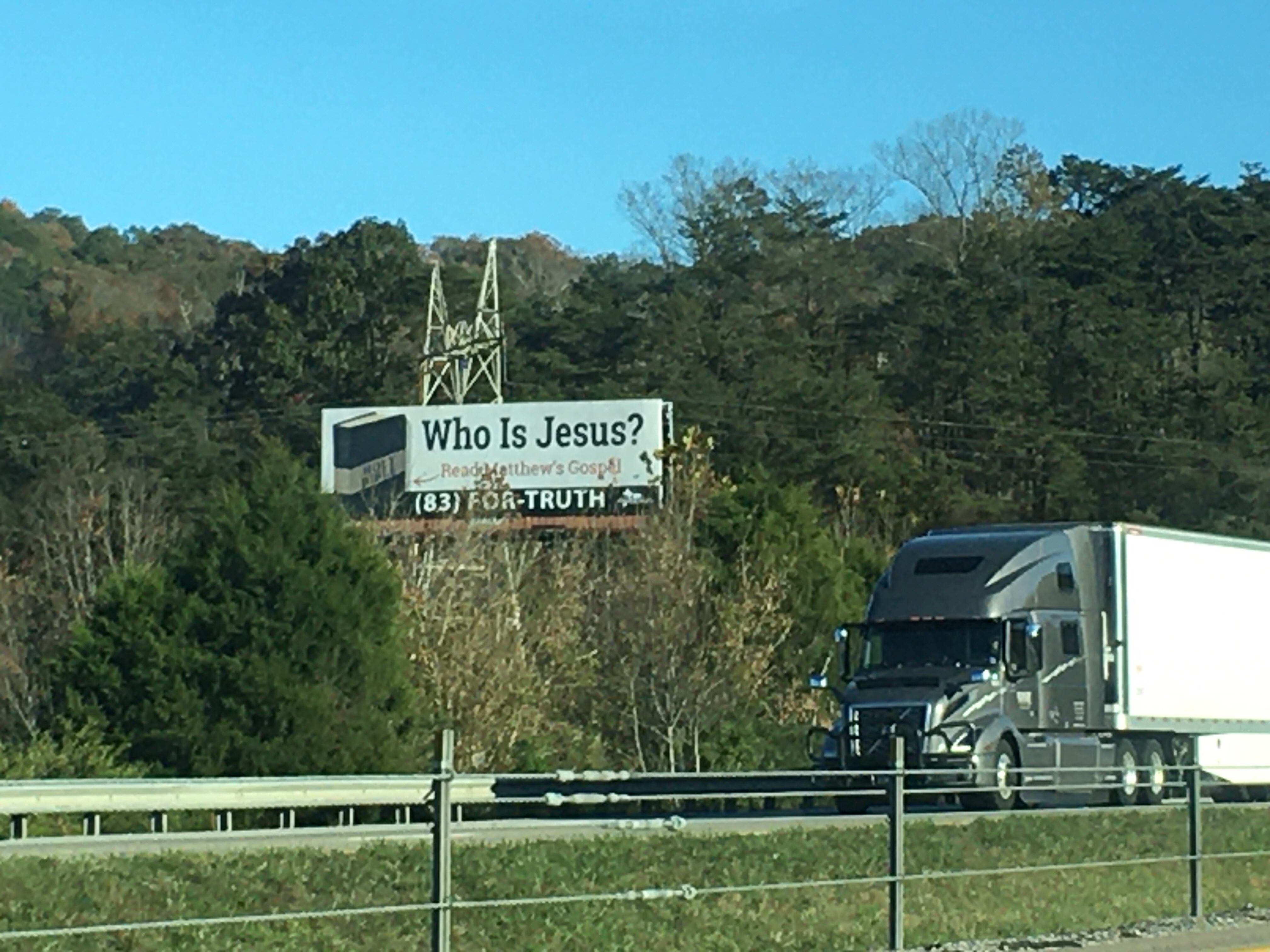 Who is Jesus billboard - I keep seeing this billboard on the interstate. There are a few others like them too. 