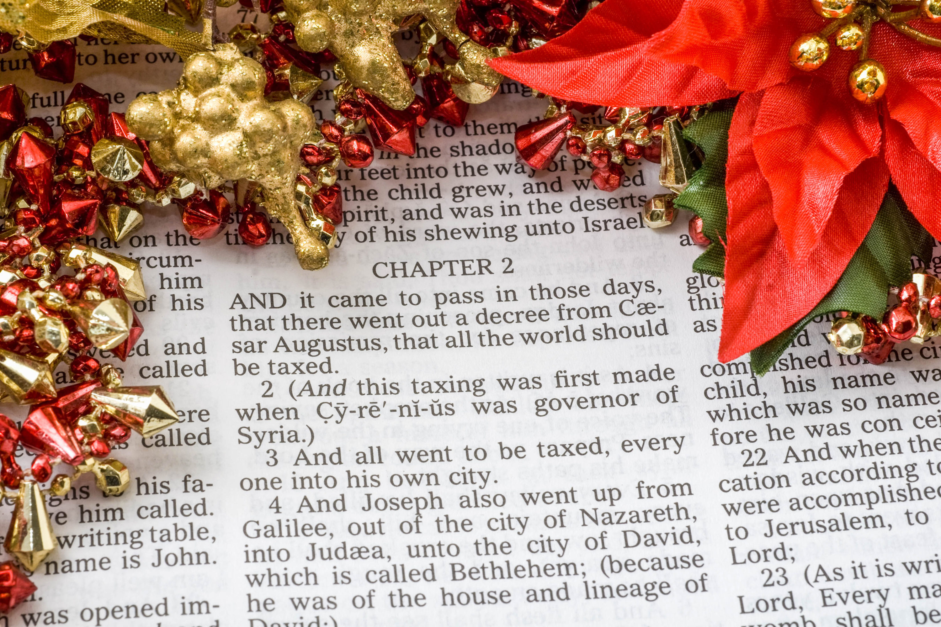 The Christmas Story as found in Luke 2 of the Bible. This is the story of the birth of our Lord and Savior, Jesus Christ, Emmanuel God with us. Jesus came, born of the flesh to die to save us all from our sins. He came to do the will of the Father.