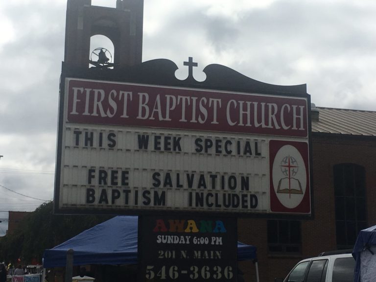 This Week Special Church Sign is this weeks Church Sign Saturday. This church sign comes from from First Baptist Church of Barbourville, KY (This week Special - Free Salvation Baptism Inlcuded)