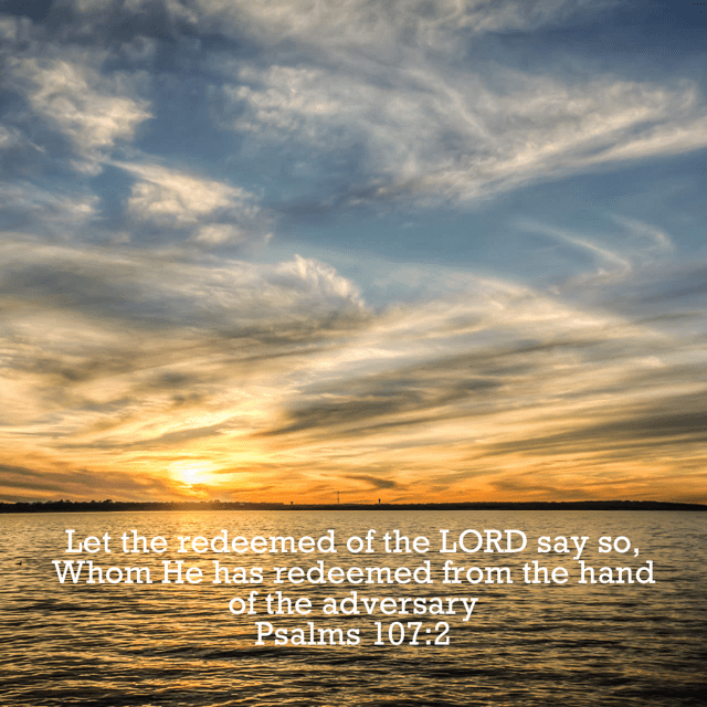 VOTD February 28 - “Let the redeemed of the LORD say so, Whom He has redeemed from the hand of the adversary” ‭‭Psalms‬ ‭107:2‬ ‭NASB‬‬