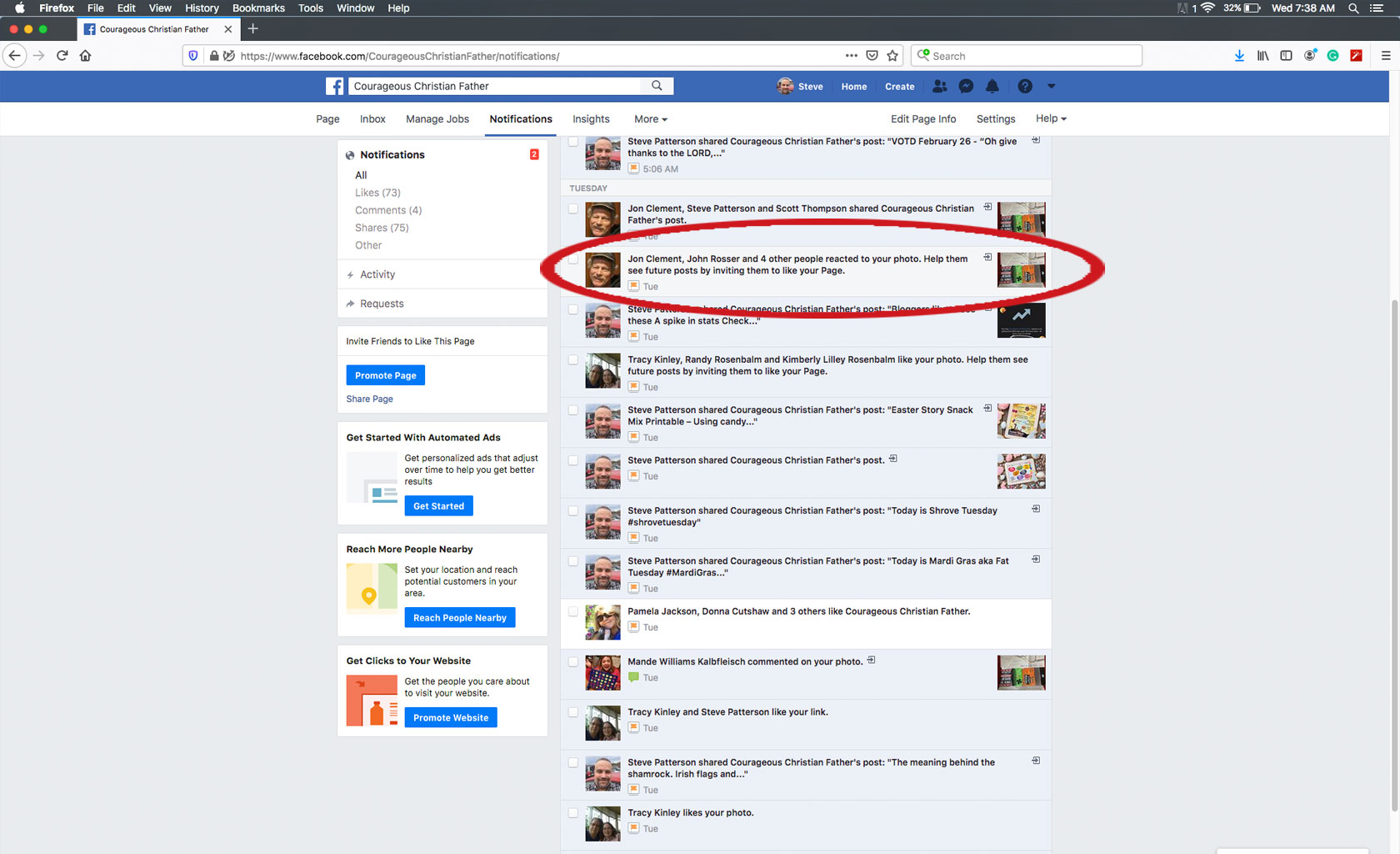 Invite Facebook Likes via interactions (Desktop)