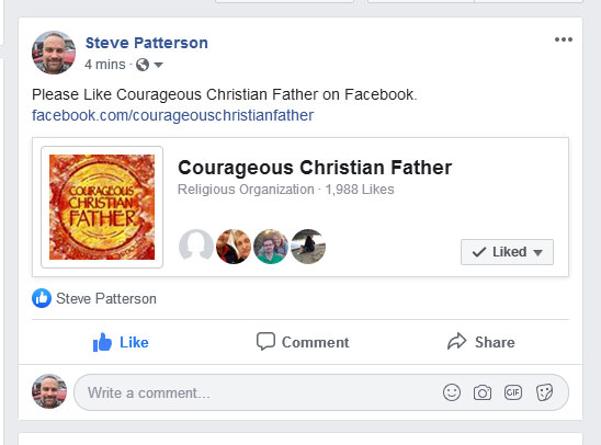  Please Like Courageous Christian Father on Facebook.
facebook.com/courageouschristianfather 