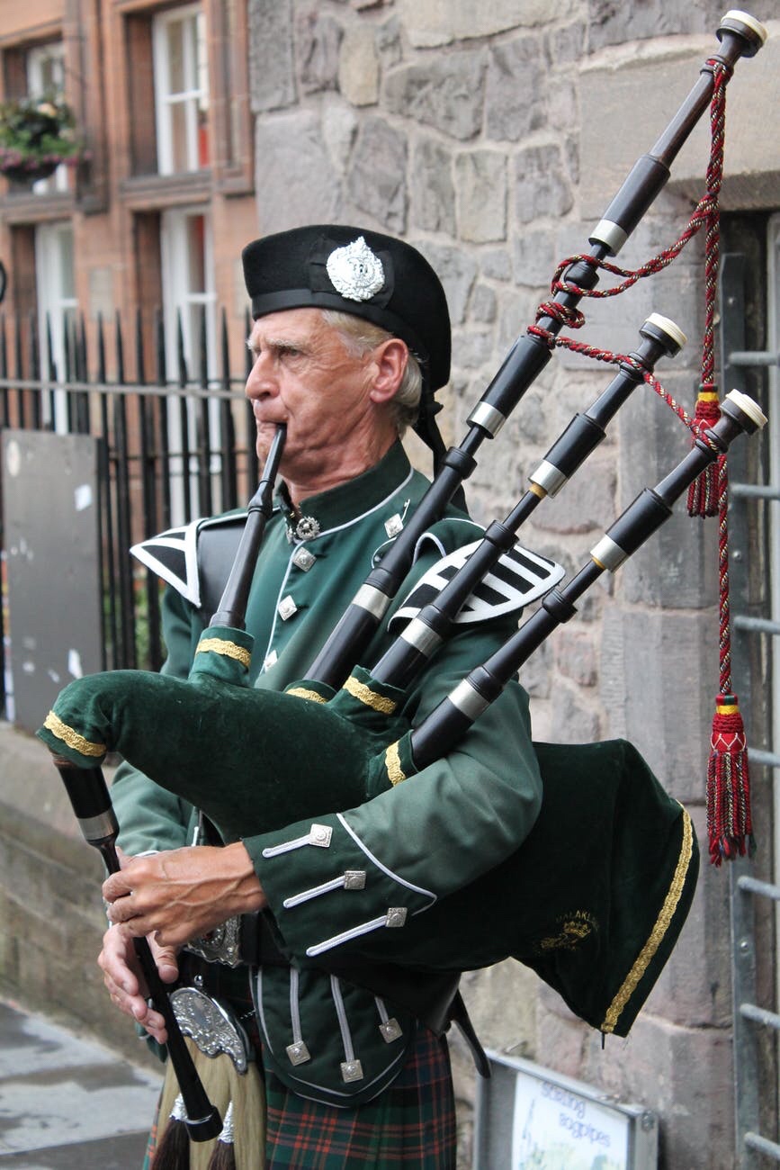 International Bagpipe Day a day to go out and play your bagpipe anywhere and to everyone you can. #InternationalBagpipeDay #BagpipeDay #BagPipes (Bagpipes Highlander Man Pexels Photo 63248)