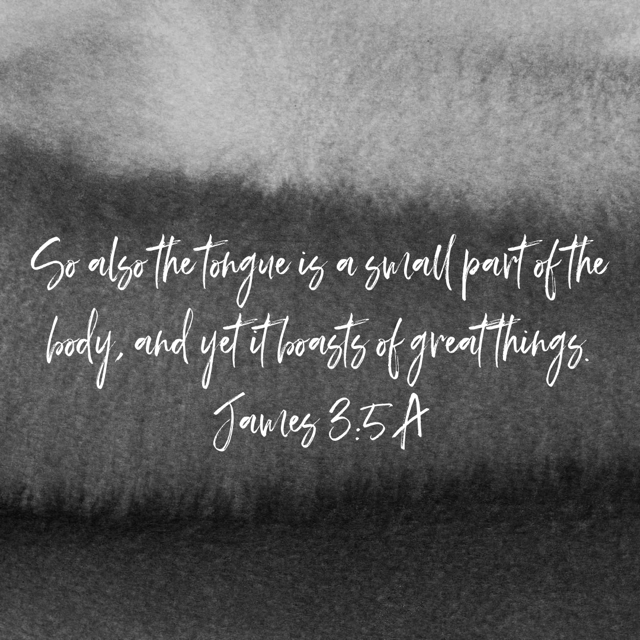 VOTD April 21 - So also the tongue is a small part of the body, and yet it boasts of great things. James 3:5