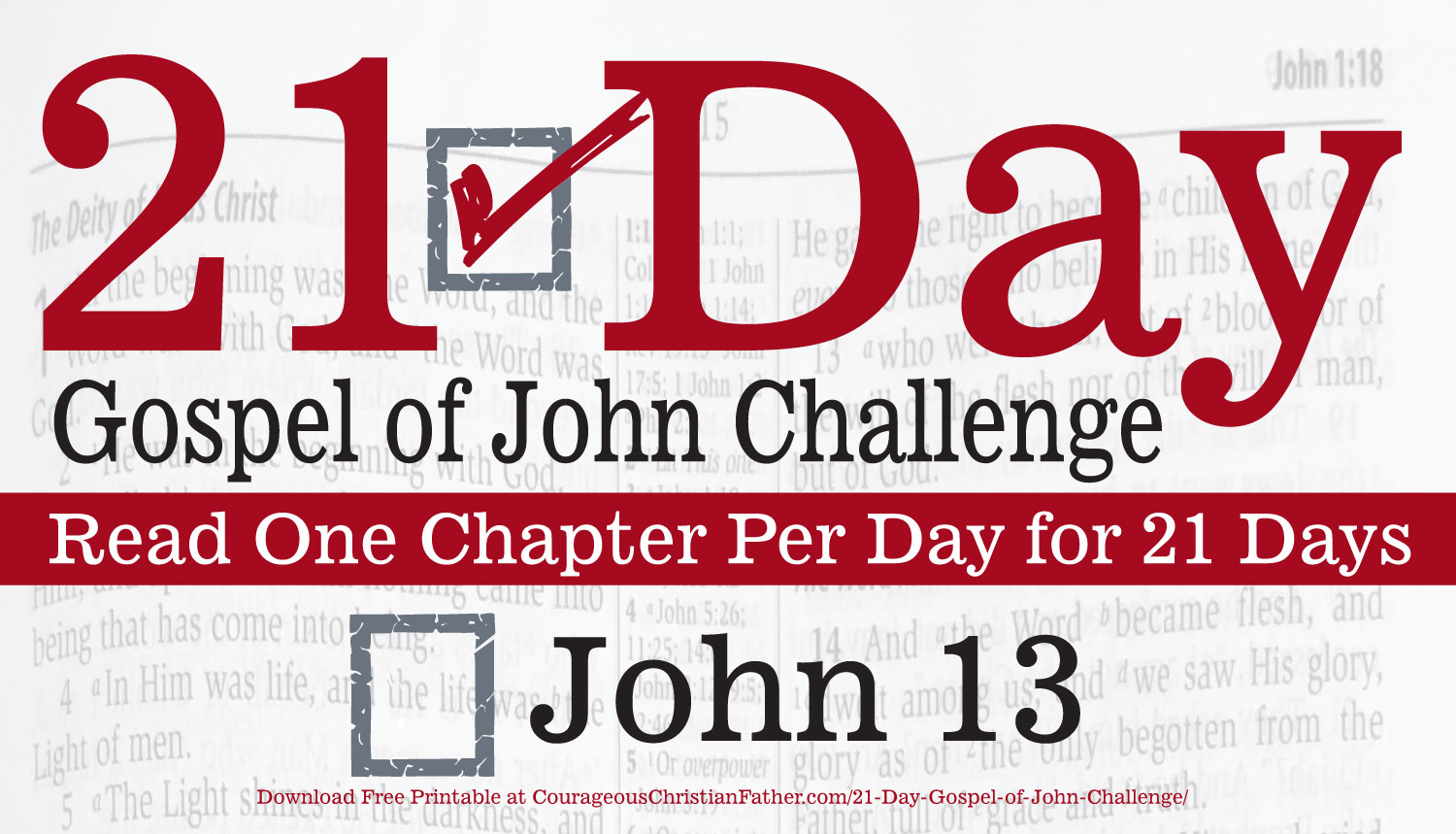 John 13 - Today is Day 13 of the 21 Day Gospel of John Challenge. Today read chapter 13 of the Gospel of John. #John13