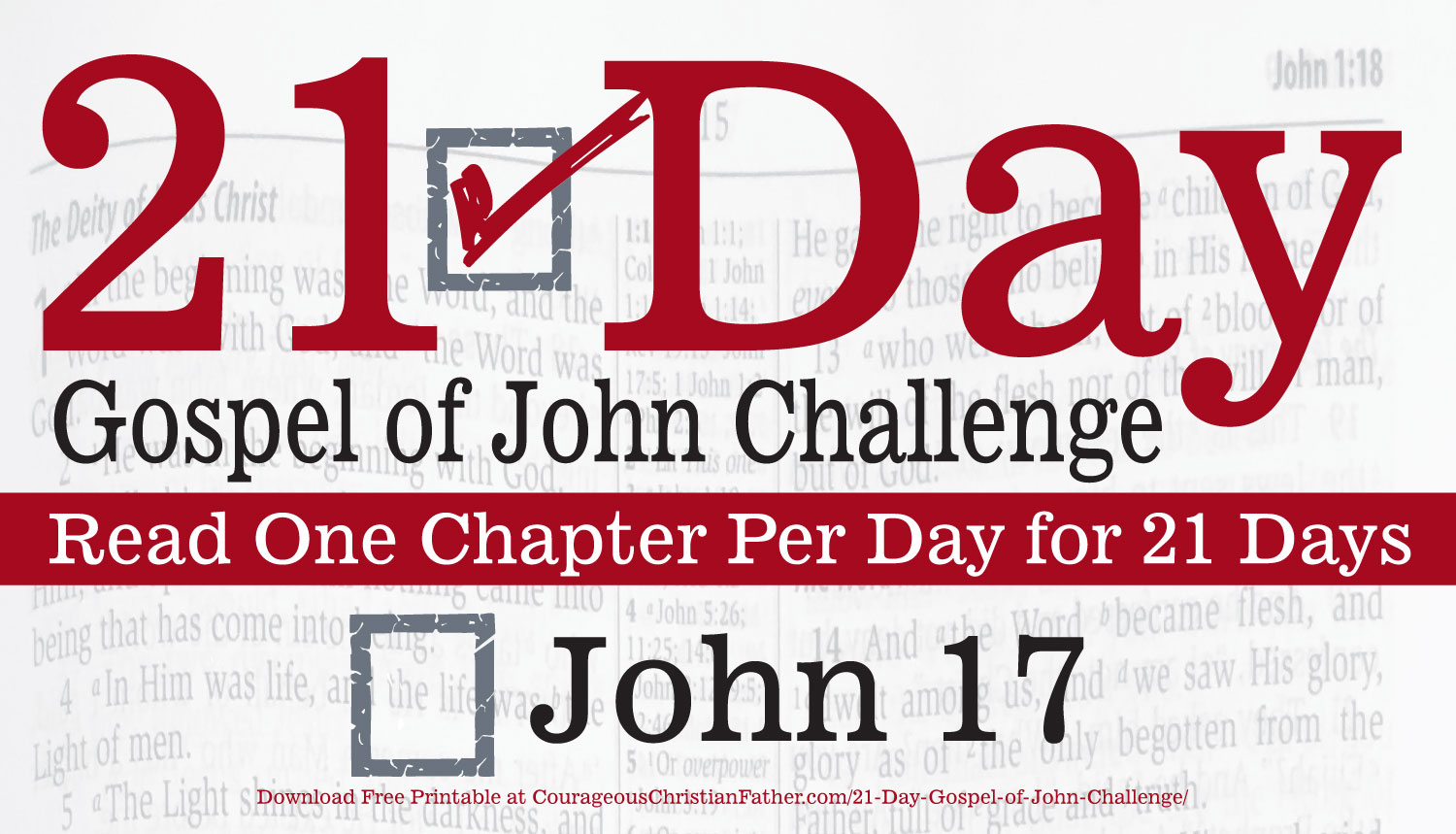 John 17 - Today is Day 17 of the 21 Day Gospel of John Challenge. Today read the 17th Chapter of the Gospel of John. #John17 #BGBG2