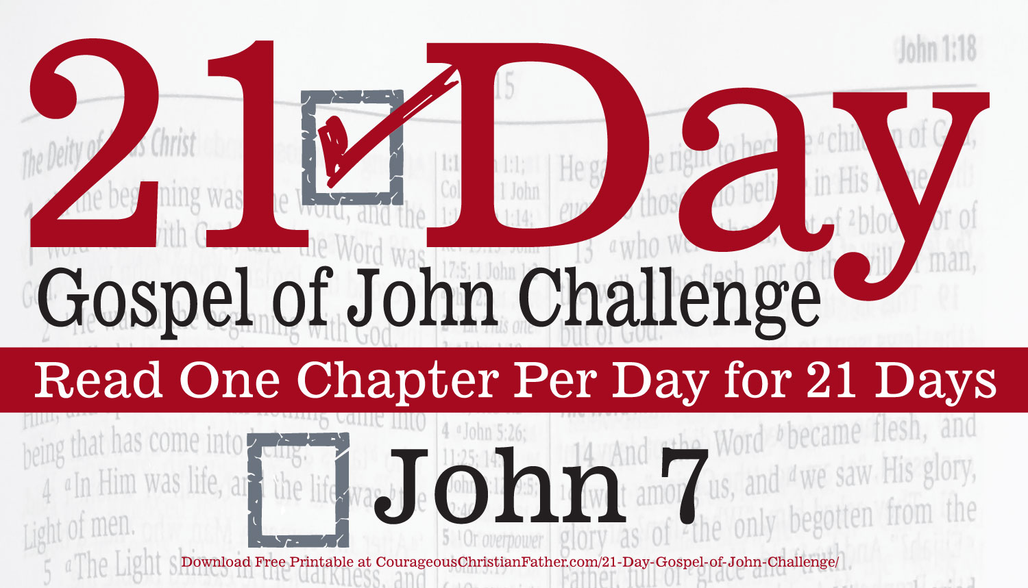 John 7 - Today is Day 7 of the 21 Day Gospel of John Challenge. Today read the seventh chapter of John. #John7