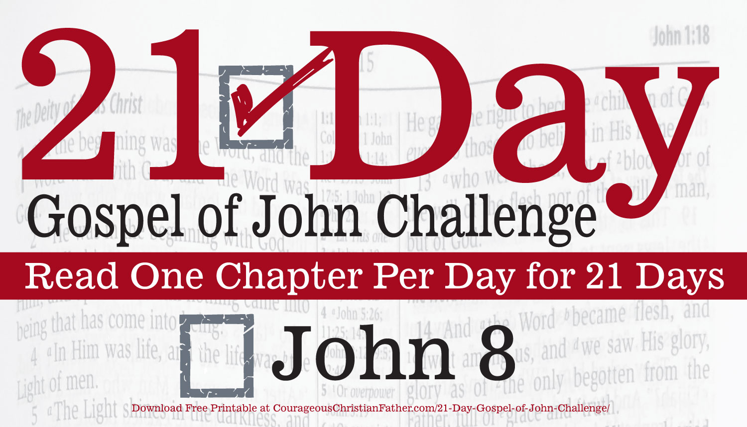John 8 - Today is Day 8 of the 21 Day Gospel of John Challenge. Today read chapter eight of the Gospel of John. #John8 #bgbg2
