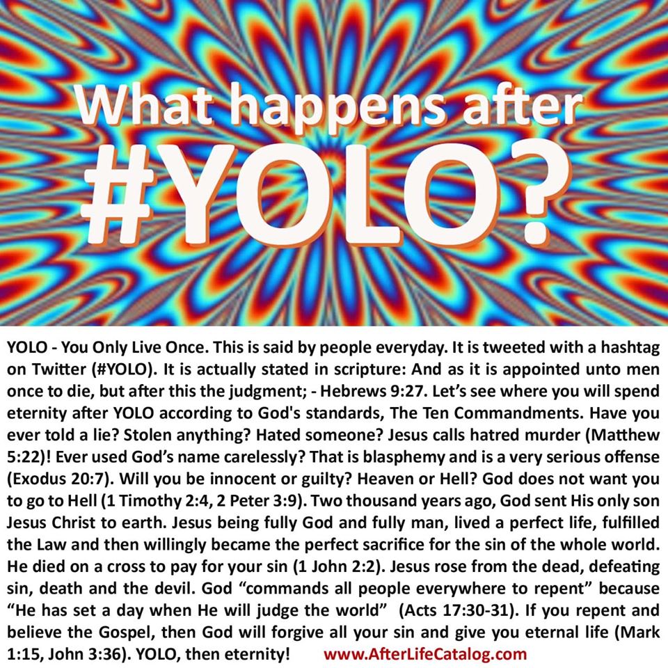 YOLO Gospel Tract (You Only Live Once Gospel Tract)