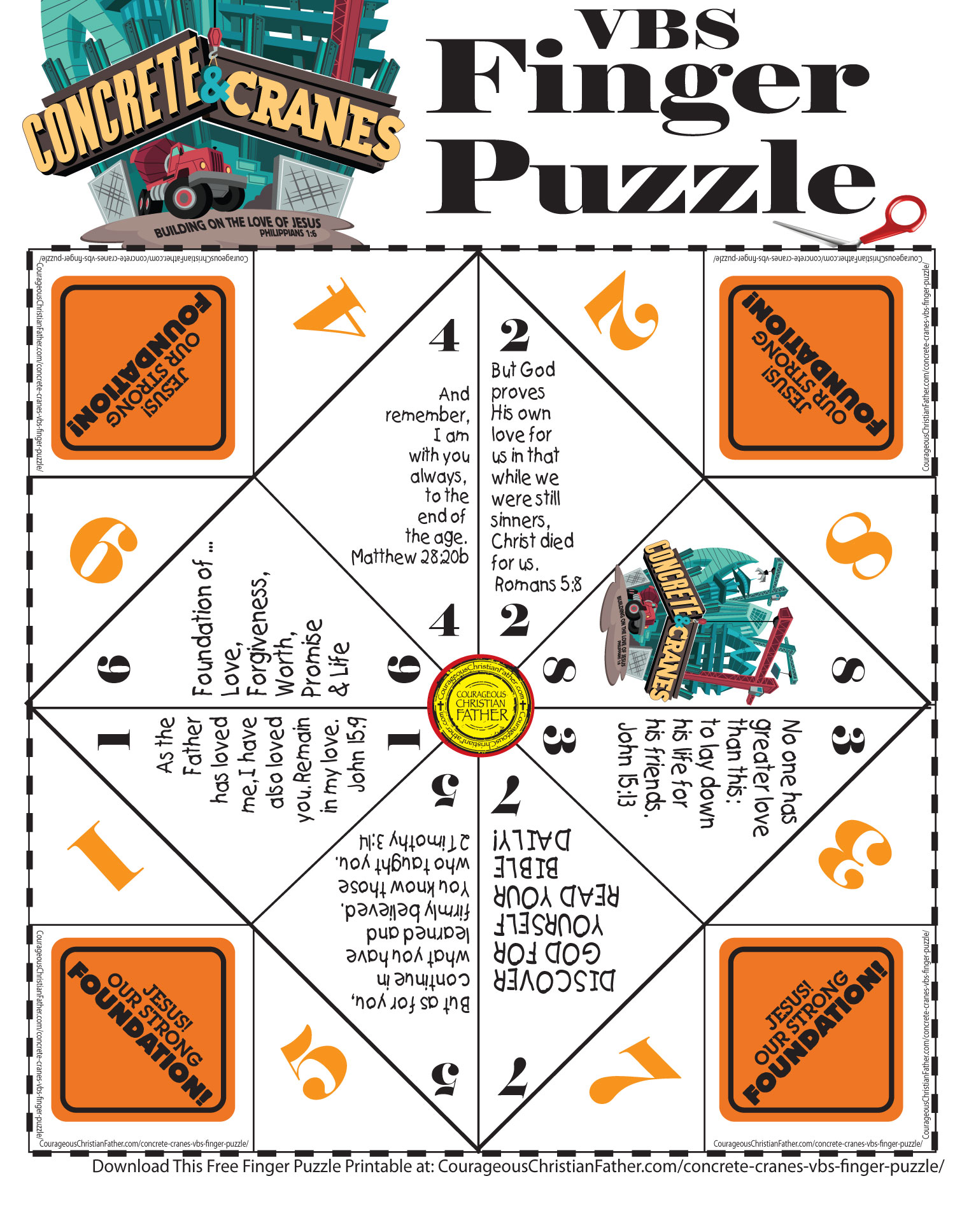 Concrete & Cranes Finger Puzzle Printable